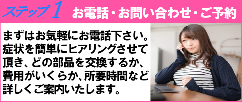 ご利用までの流れ１、アイフォン修理のご予約お問い合わせは０１２０－７８３－１８３